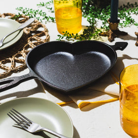 Lodge gift-ready heart skillet highlights design for gifting