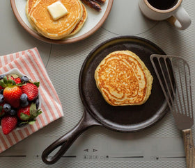Lodge cookware suitable for indoor and outdoor cooking