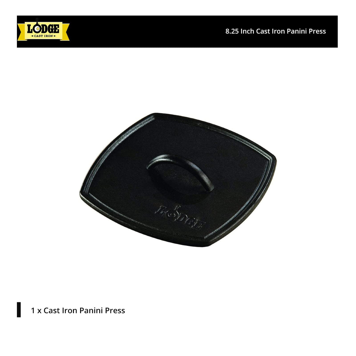 Lodge LPP3 one-piece handle and press for durable, convenient cooking.
