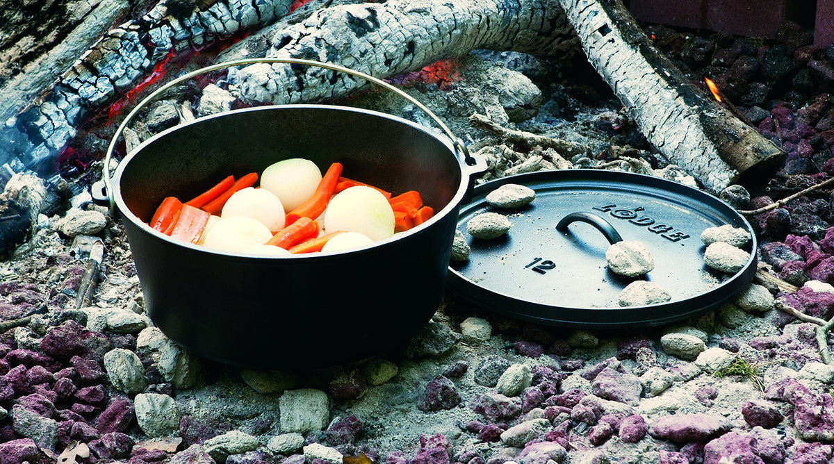 Lodge pre-seasoned cast iron for ready-to-use performance on camp trips.
