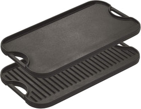 Lodge Pro-Grid ridged grill surface perfect for burgers and steaks