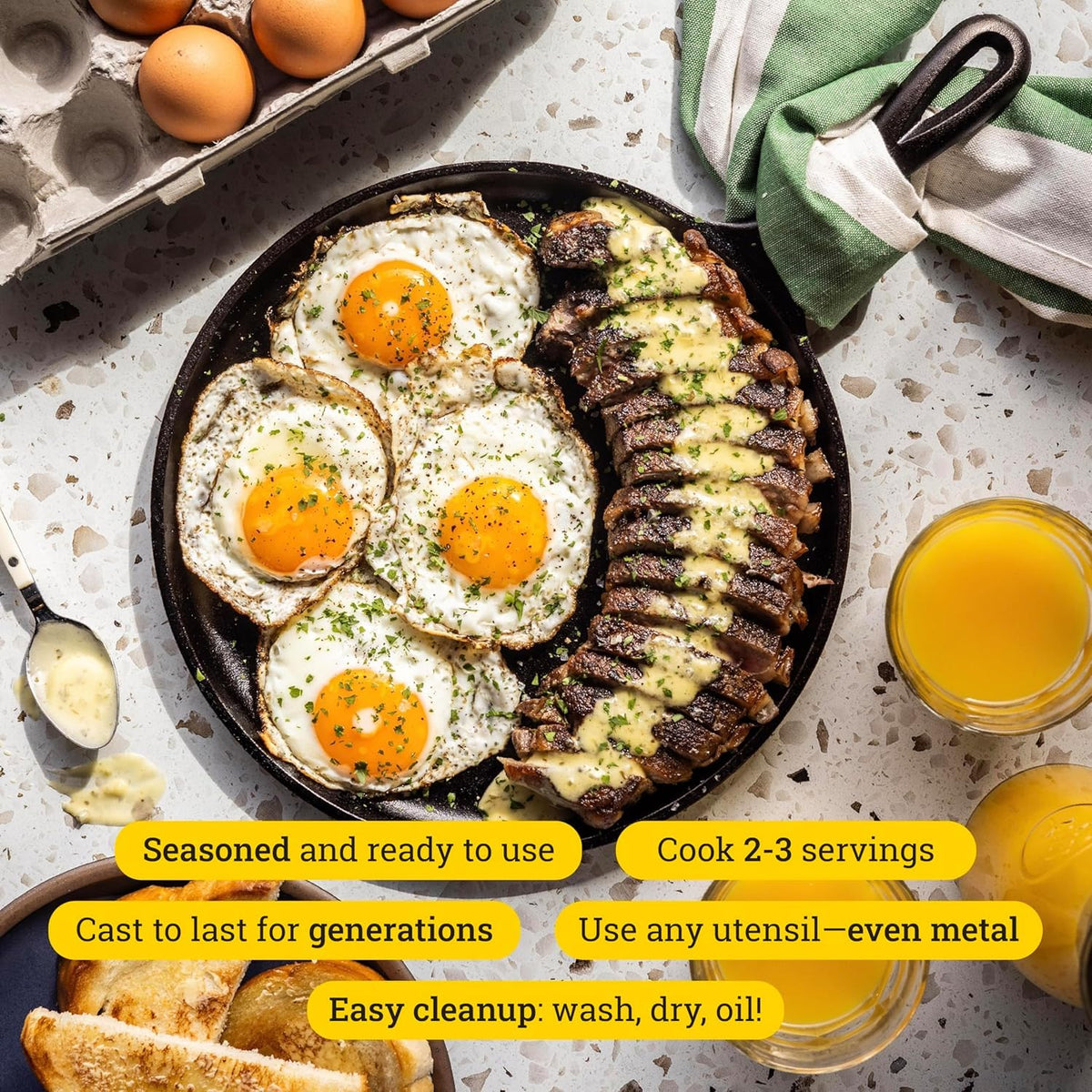 Lodge Round Seasoned Cast Iron Griddle vegetables sizzling for quick meals