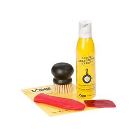 Lodge Seasoned Cast Iron Care Kit seasoning spray for easy, even seasoning and protection.