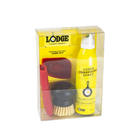 Lodge Seasoned Cast Iron Care Kit pan-scraper cleans tough corners without residue.