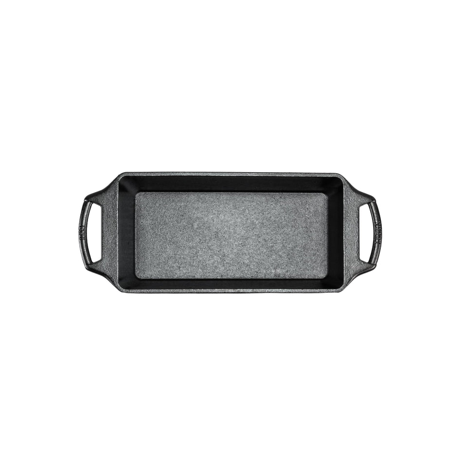 Lodge Seasoned Cast Iron Loaf Pan provides even heat for uniform browning.