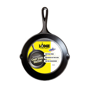 Lodge Seasoned Cast Iron Skillet 8-Inch out of the box ready to cook with even heat
