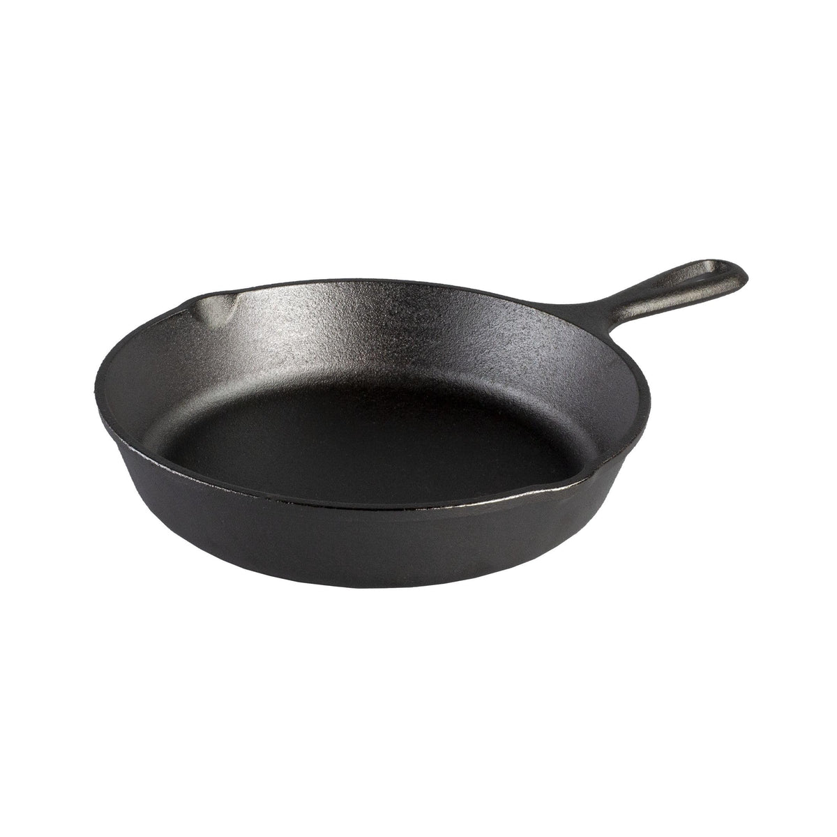 Lodge Seasoned Cast Iron Skillet side spouts for easy draining