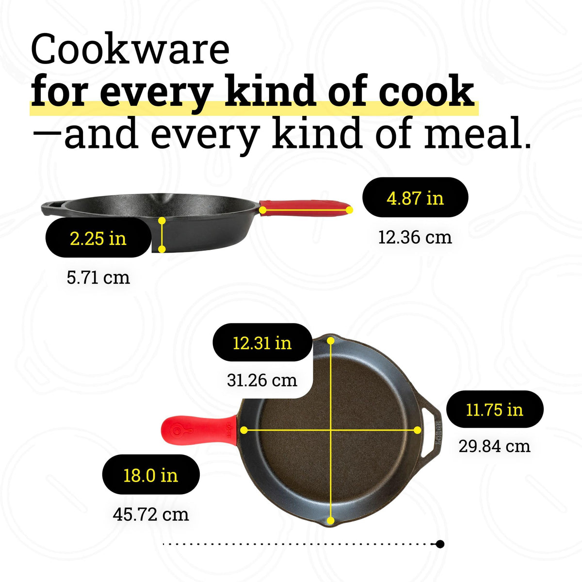 Lodge teardrop-handle skillet offers easy lifting and control