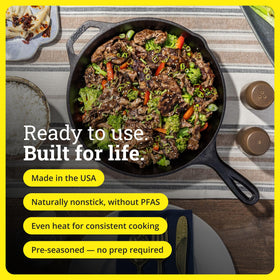 Lodge skillet oven and stovetop safe for versatile cooking
