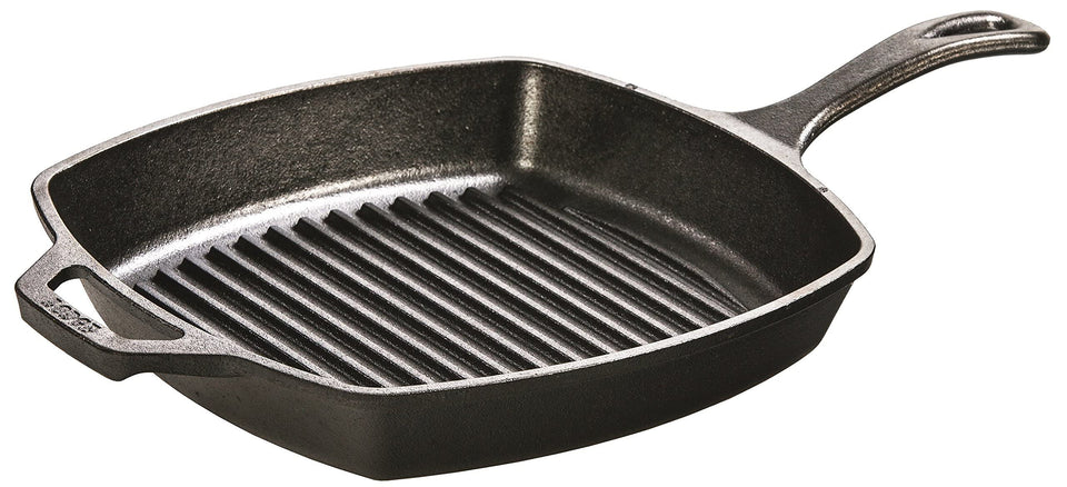 Lodge Square Grill Pan surface texture with ridges for restaurant-style sear