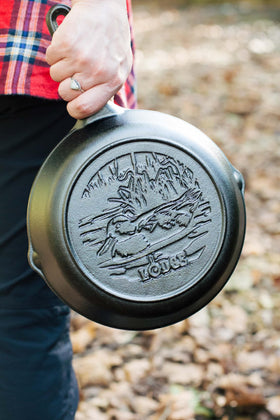 Lodge Wildlife Series made in USA skillet adds durable kitchen heritage