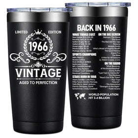 Loecuxe 1966 tumbler front view keeps beverages at temperature for hours.