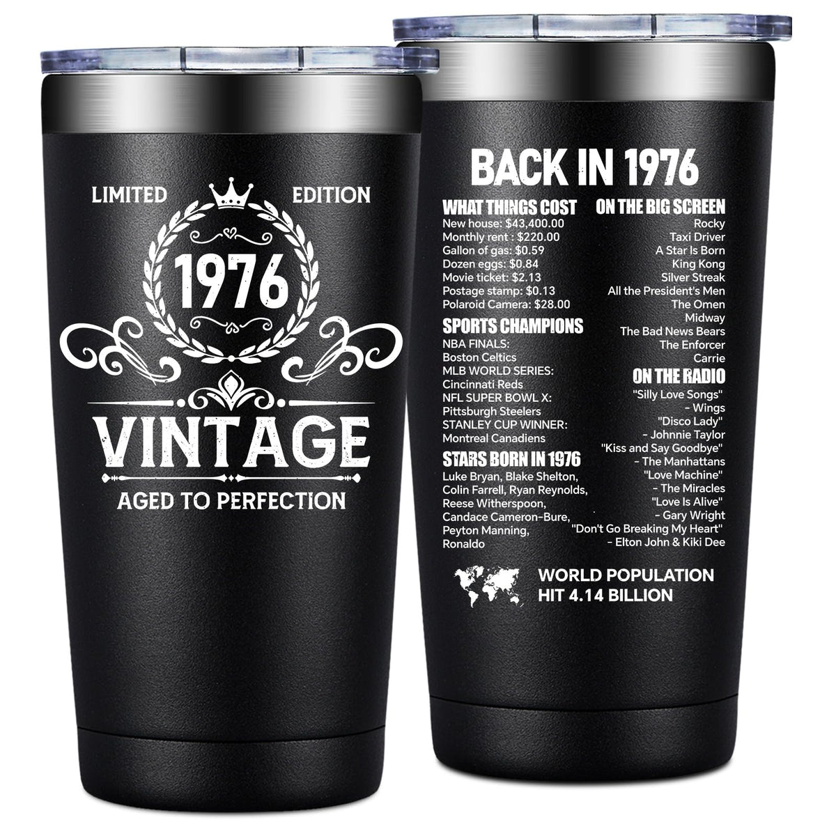 Loecuxe back-in-1976 tumbler 20oz for daily hydration on the go.