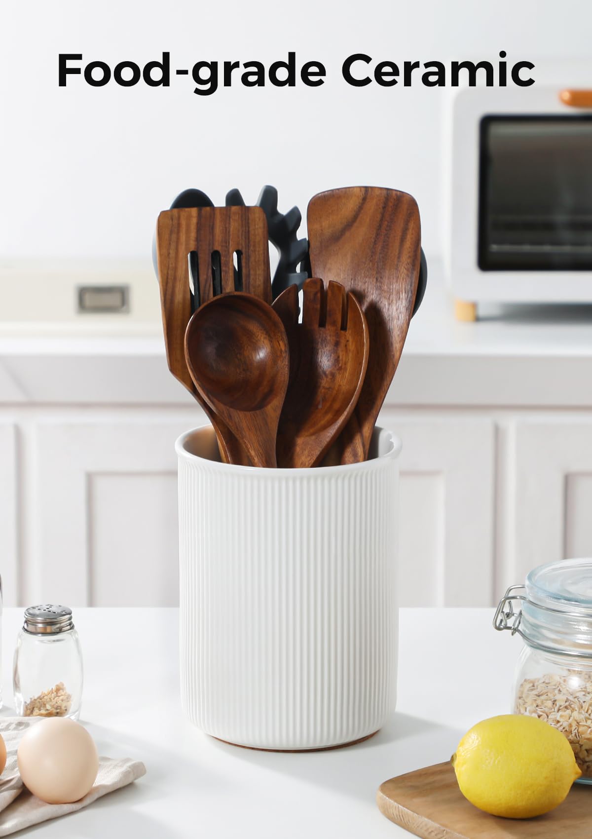 LoeJan ceramic holder doubles as vase or desk organizer.