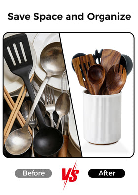 LoeJan easy-clean ceramic holder resists stains and odors.