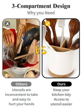 LoeJan large-capacity crock holds daily utensils on the counter