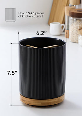 LoeJan utensil holder with removable dividers for tidy tool sorting