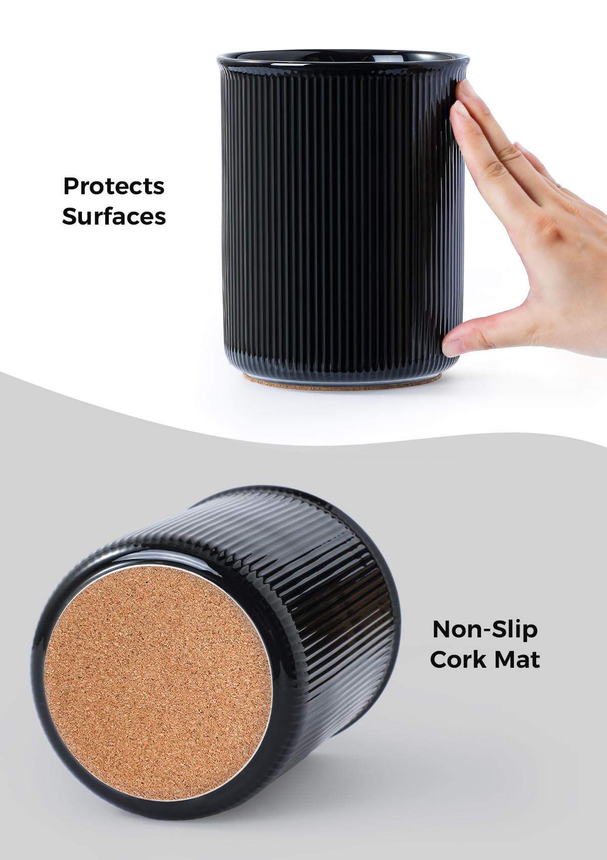 LoeJan smooth non-porous ceramic surface cleans easily and resists stains