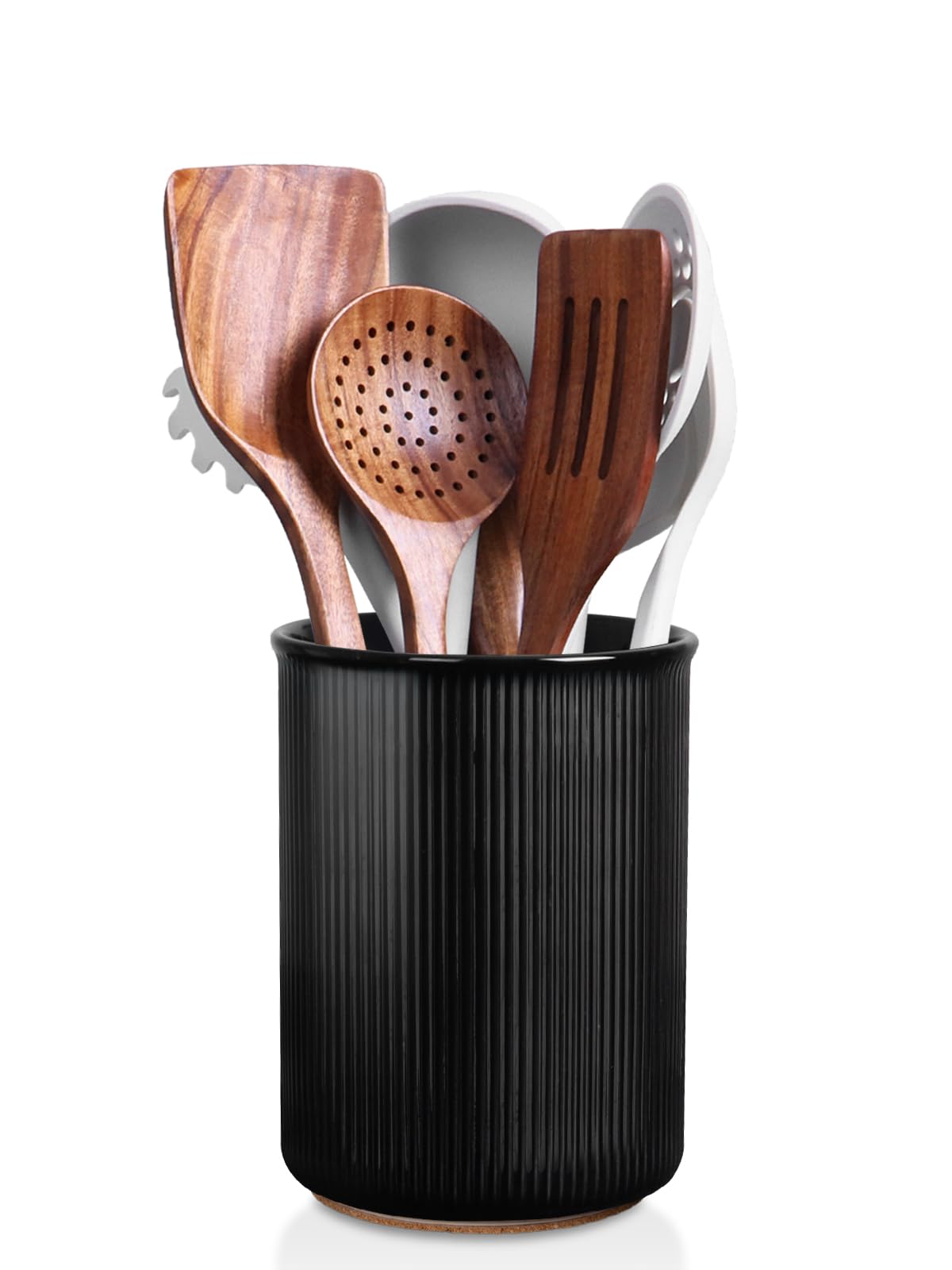 LoeJan Utensil Holder: extra-large ceramic on counter keeps utensils organized and accessible
