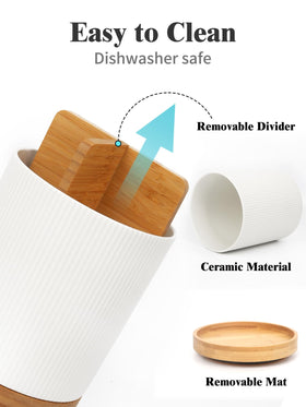 LoeJan rotating base with cork bottom reduces counter noise during use.