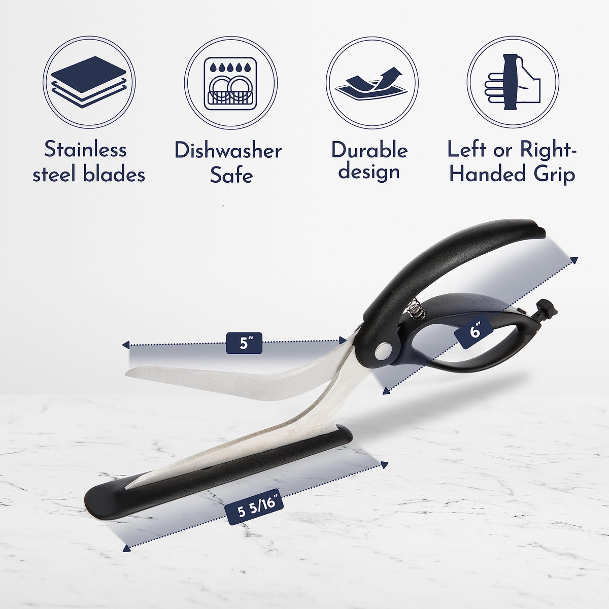 Loftern pizza scissors 5-in-1 tool for kitchen tasks.