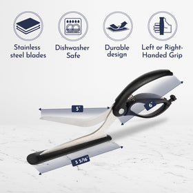Loftern pizza scissors 5-in-1 tool for kitchen tasks.