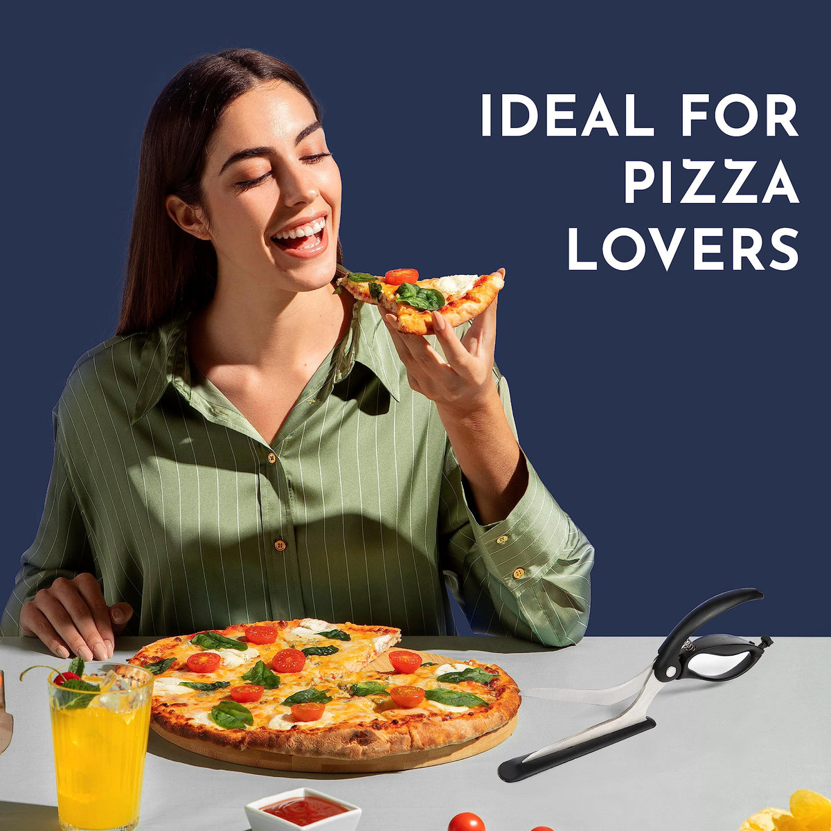 Loftern pizza scissors dishwasher-safe for easy cleanup.