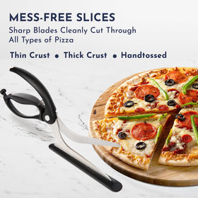 Loftern pizza scissors serving edge lifts slices neatly.