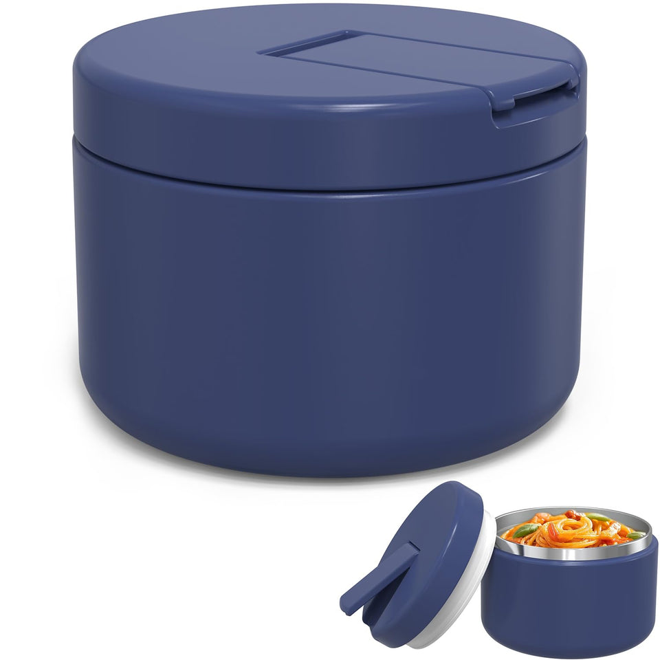 LOHASOK 12oz kids soup thermo with blue buckle lid keeps meals warm on the go.