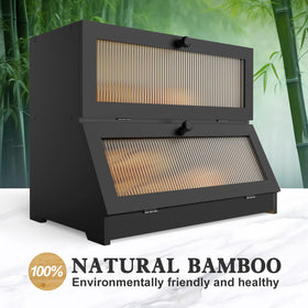 LOHASOK bamboo bread box acts as a versatile kitchen organizer