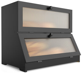 LOHASOK bamboo bread box with window shows contents while preserving freshness