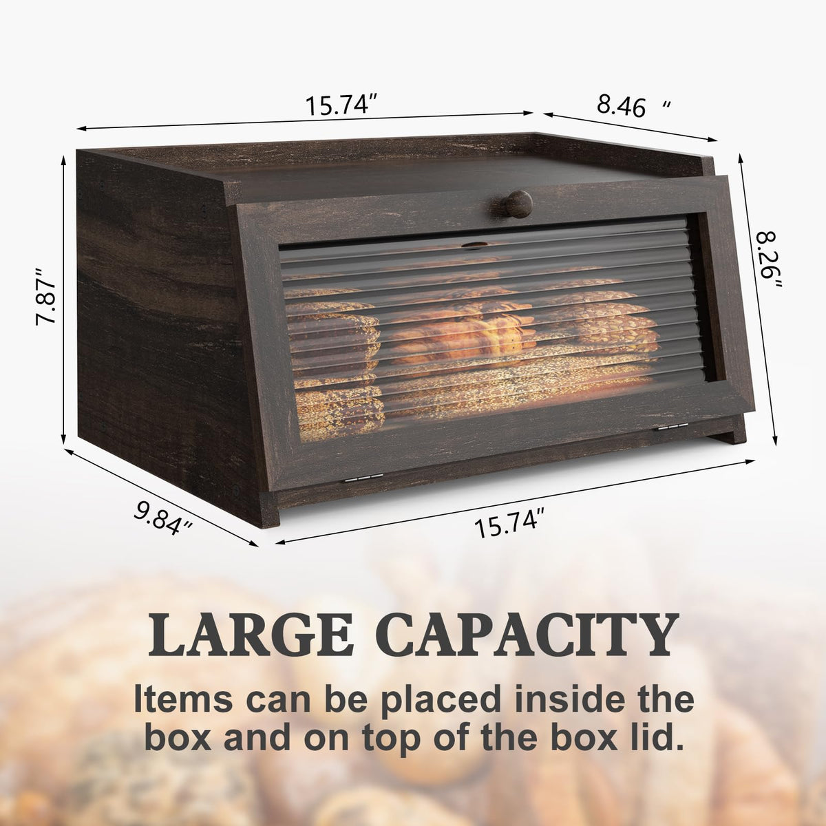 LOHASOK bread box cleans easily with a damp cloth for simple upkeep