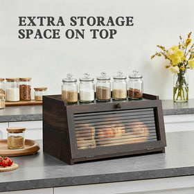 LOHASOK bread box top space doubles as a convenient shelf for small items