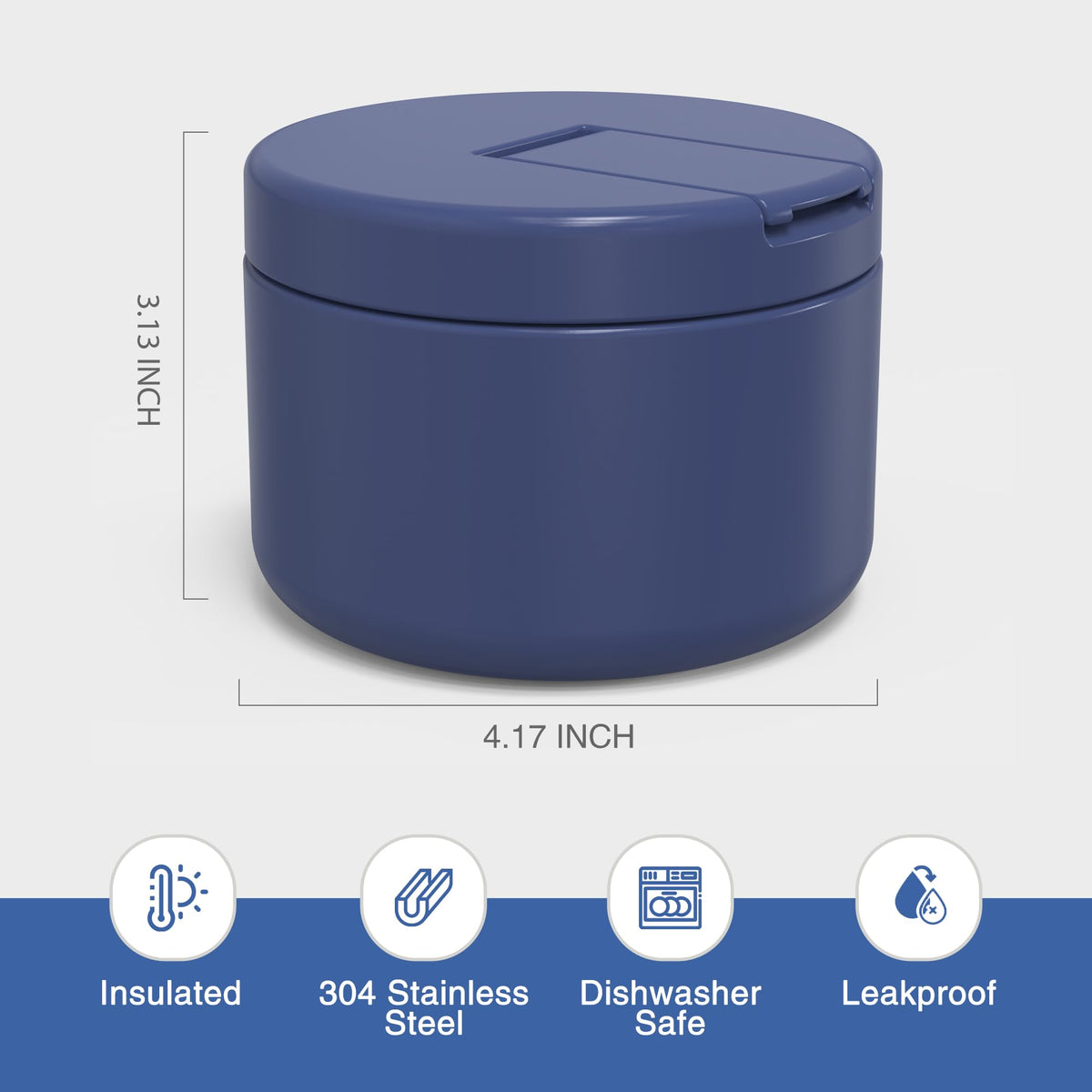 LOHASOK compact 12oz jar ideal for school lunches and travel.