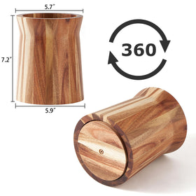 LOHONER acacia wood utensil crock with large capacity fits 15+ utensils.