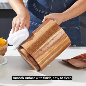LOHONER natural rustic acacia grain complements farmhouse kitchen decor.