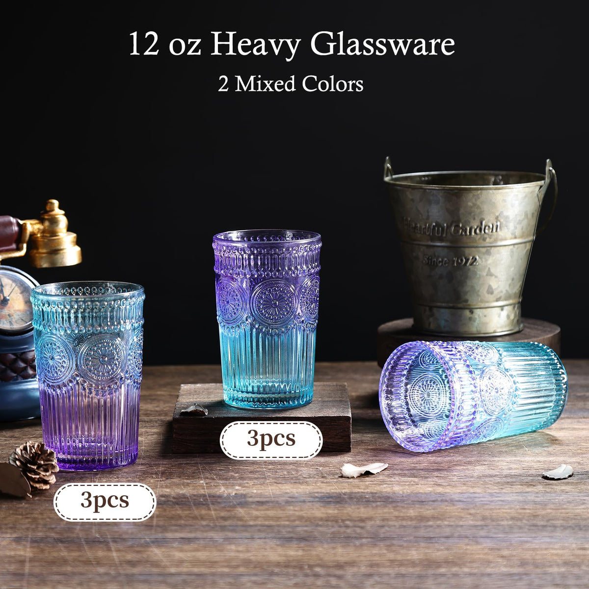 Loivttvv 6pcs 12oz highball glasses ideal for cocktails and everyday water