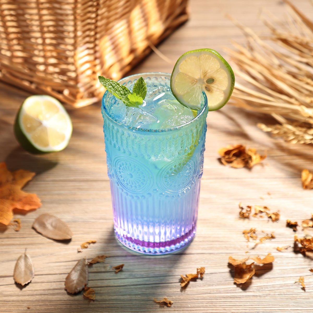 Loivttvv versatile glass set suits cocktails, wine, juice, and more