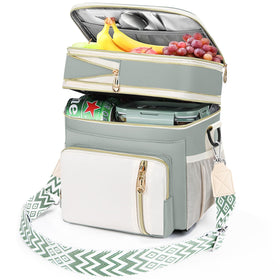 LOKASS lunch bag expandable double deck for organized meals on the go