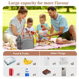 LOKASS lunch bag grey durable handles support daily commuting