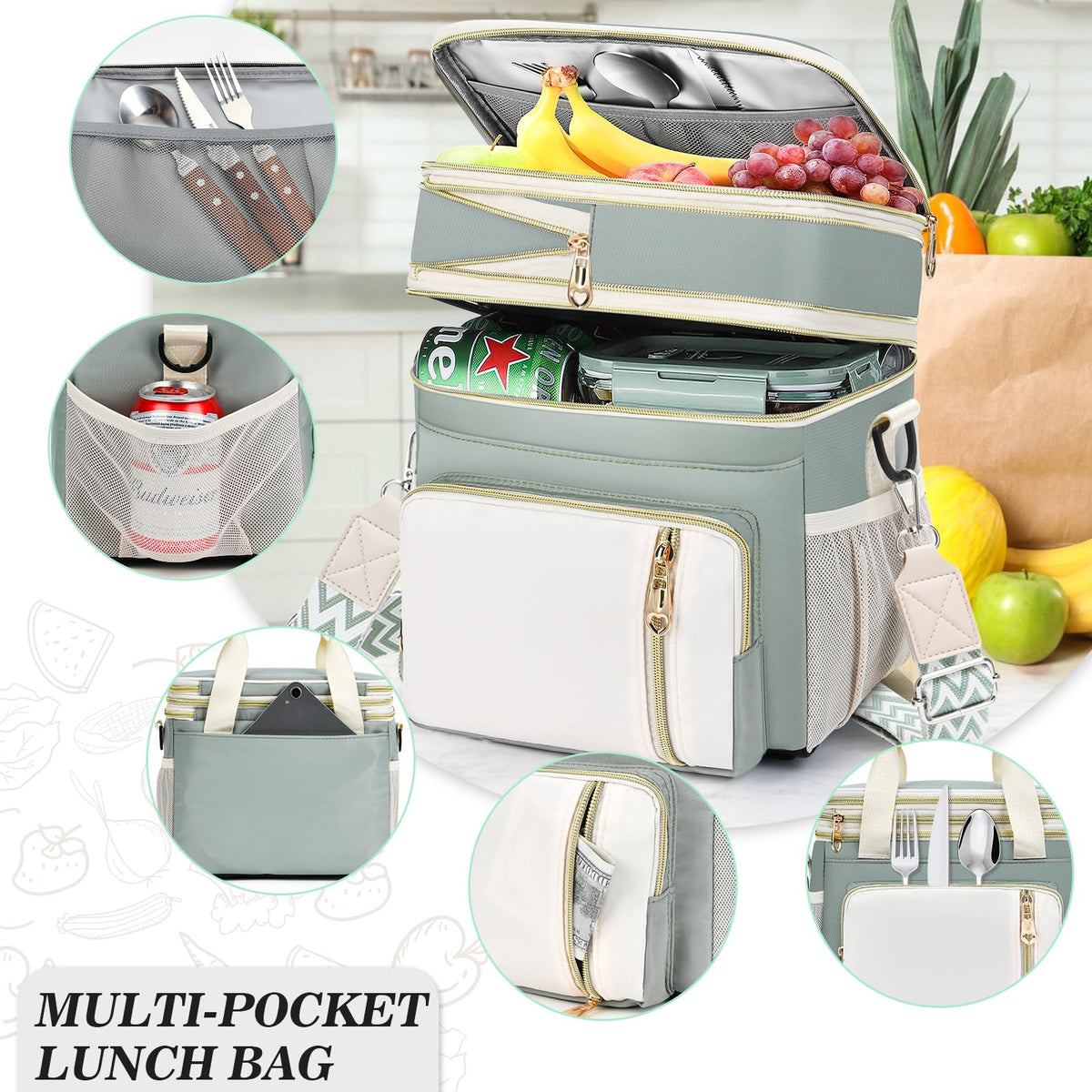 LOKASS lunch bag leak-proof interior keeps spills contained and easy to clean