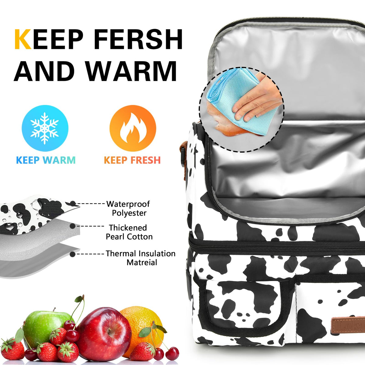 LOKASS lower compartment shows leakproof design for beverages or sauces.