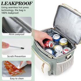 LOKASS lunch bag interior mesh pocket keeps utensils neatly stored