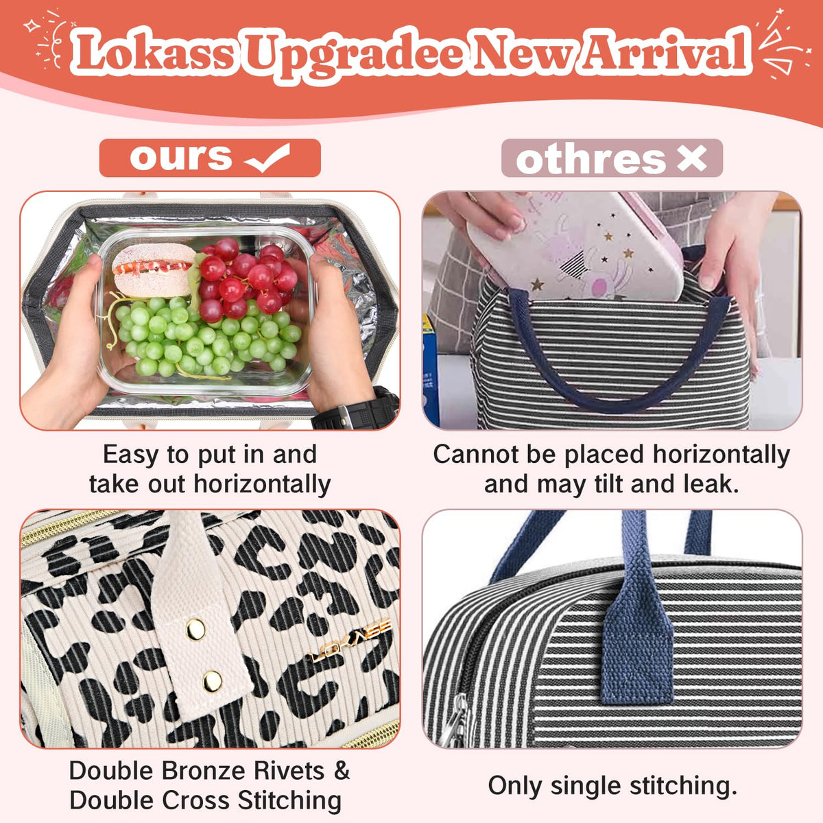 LOKASS sturdy nylon handles for comfortable carrying during commutes.