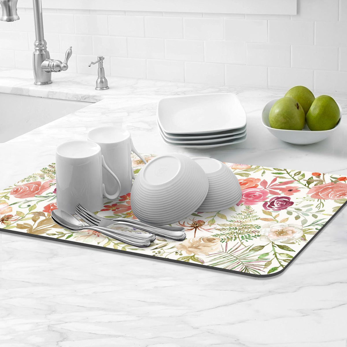 LOKHOM coffee bar accessory mat doubles as a stylish countertop feature.