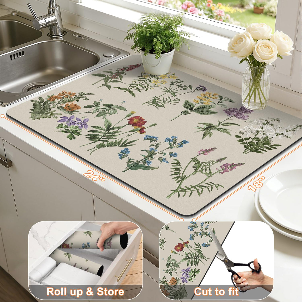 LOKHOM dish drying mat showcases absorbent design for coffee bar areas