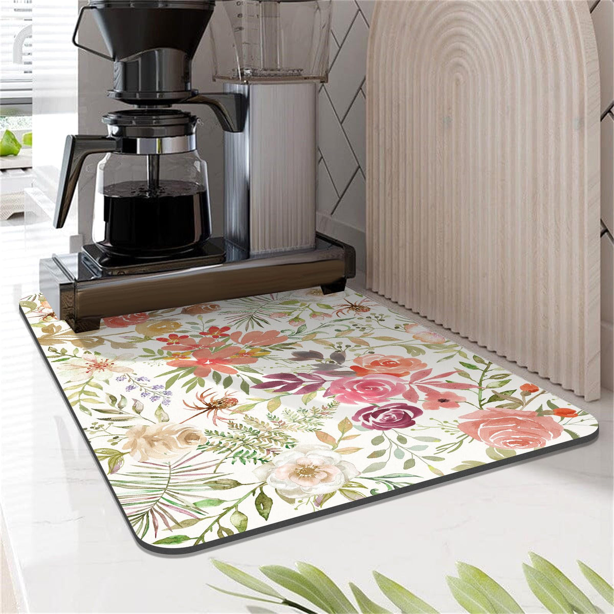 LOKHOM kitchen counter mat keeps surfaces dry and organized.