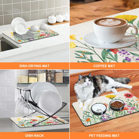 LOKHOM kitchen counter drying mat rolls up for easy storage
