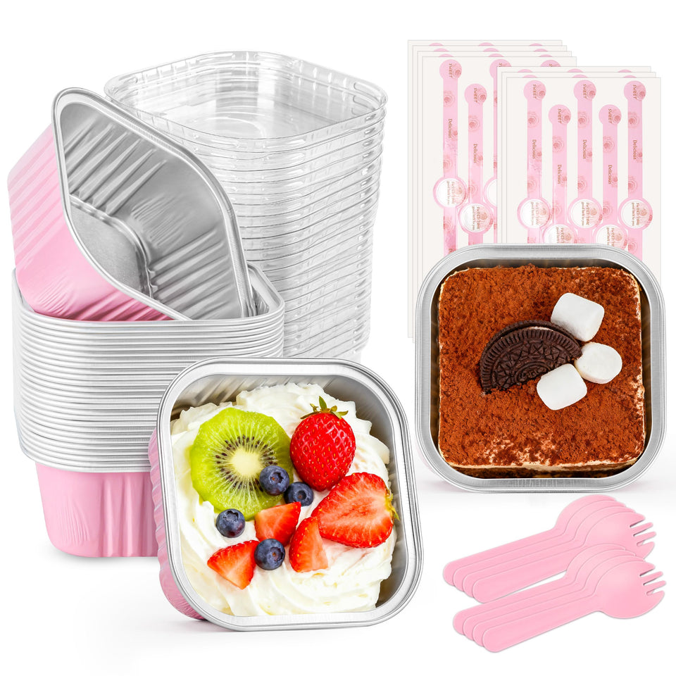 LOKQING 60-pack mini cake pans with lids for portioned cupcakes and desserts