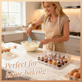 LOKQING clear cupcake holder showcases decorated tops and colors
